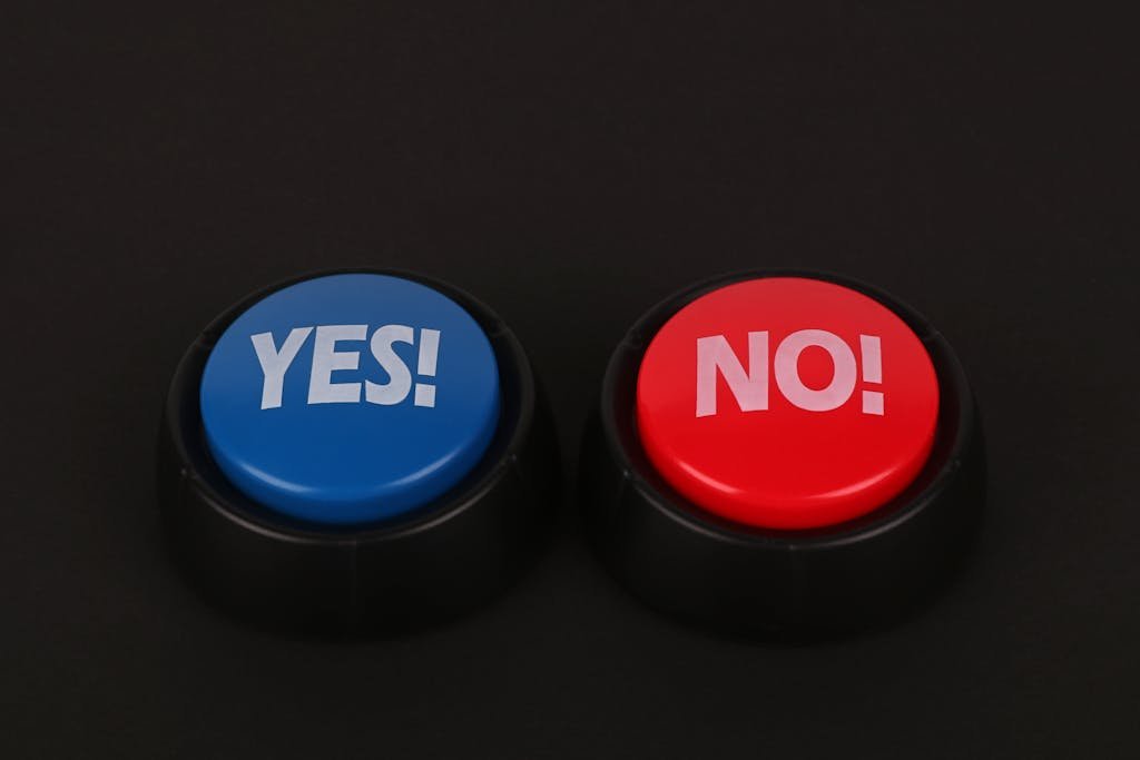 Big Bright Buttons on Black Surface
